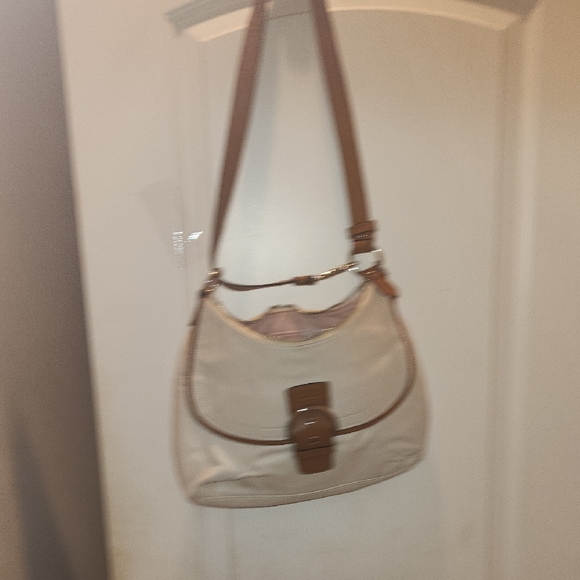 Coach Cream and Brown Shoulder Bag - Picture 1 of 5